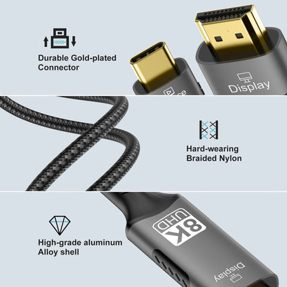 @60Hz و4K@120Hz وكابل HDTV متوافق مع Type C إلى HDMI محول التلفزيون